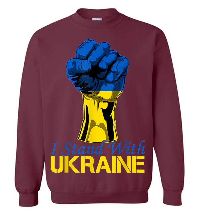 Inktee Store - Support Ukraine I Stand With Ukraine Raise Fist Ukraine Sweatshirt Image