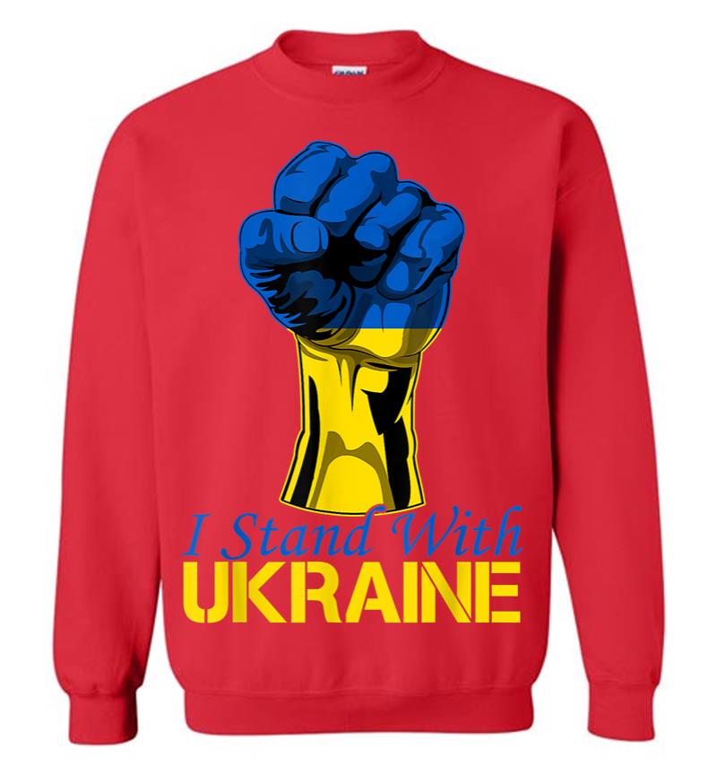 Inktee Store - Support Ukraine I Stand With Ukraine Raise Fist Ukraine Sweatshirt Image