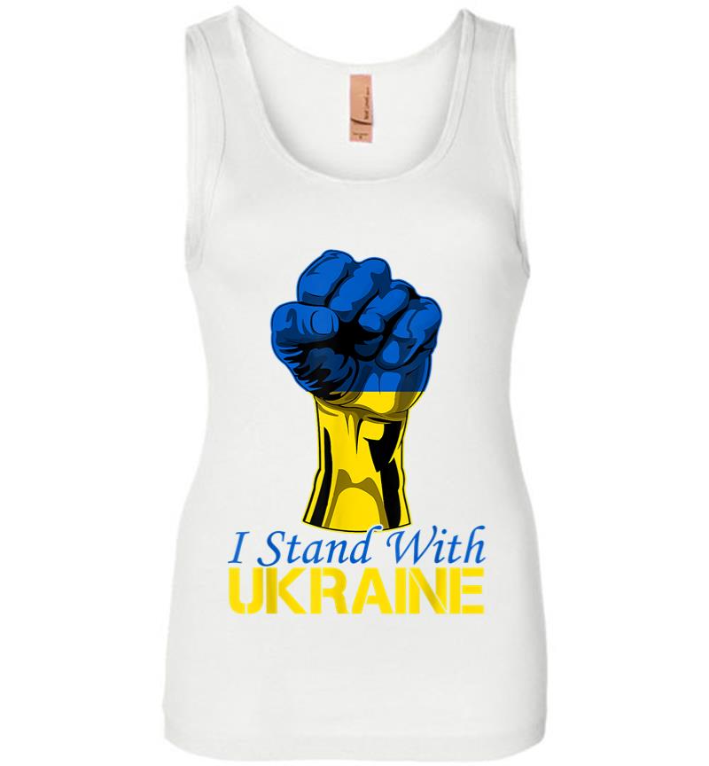 Inktee Store - Support Ukraine I Stand With Ukraine Raise Fist Ukraine Women Jersey Tank Top Image