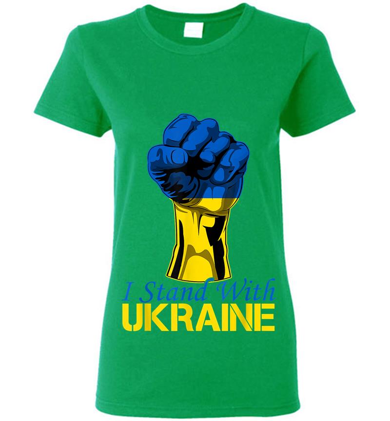 Inktee Store - Support Ukraine I Stand With Ukraine Raise Fist Ukraine Women T-Shirt Image