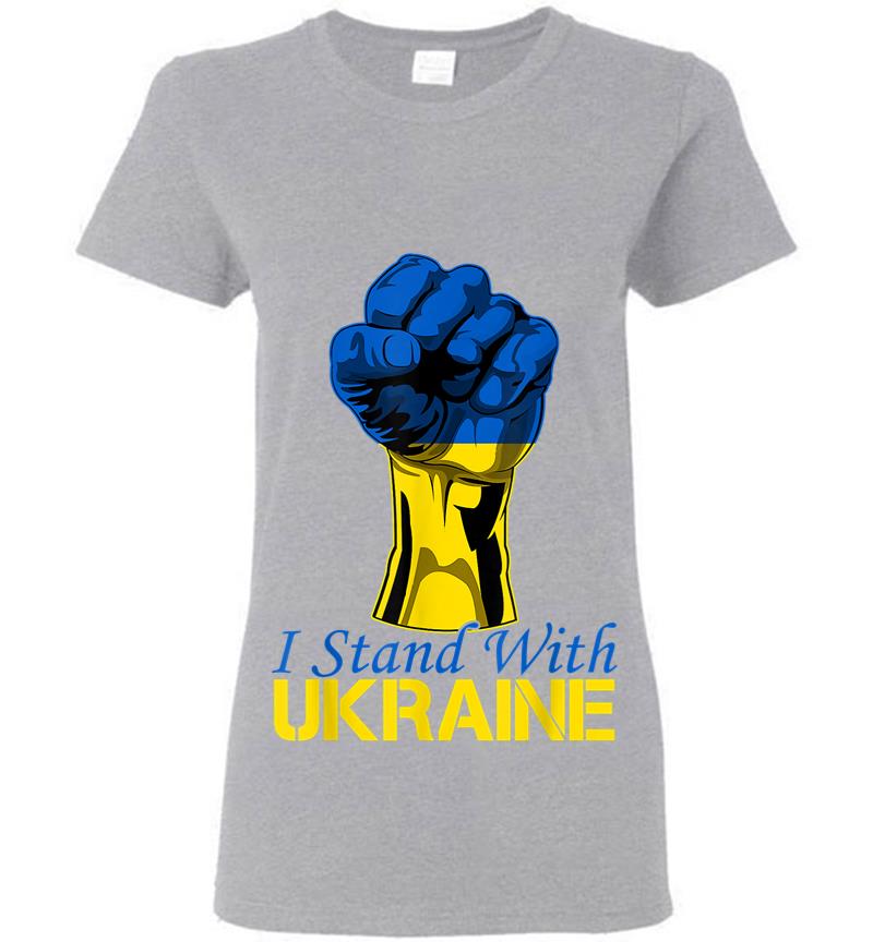 Inktee Store - Support Ukraine I Stand With Ukraine Raise Fist Ukraine Women T-Shirt Image