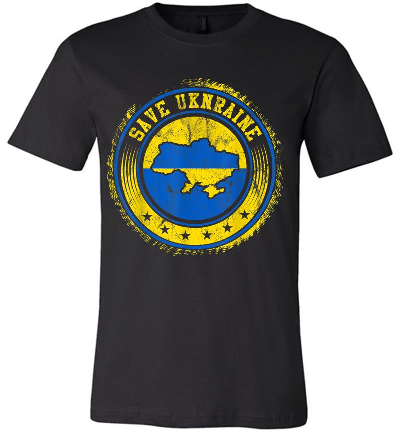 Support Ukraine Save Ukraine Ukrainian Flag Premium T-shirt