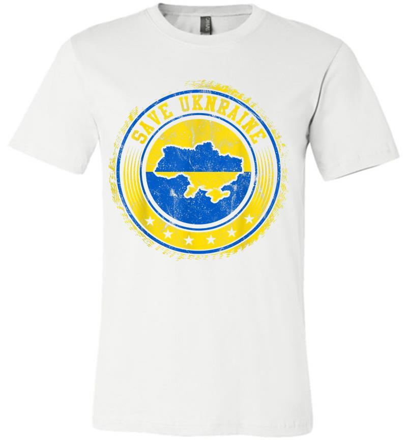 Inktee Store - Support Ukraine Save Ukraine Ukrainian Flag Premium T-Shirt Image