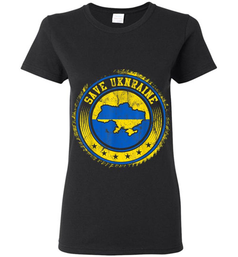 Support Ukraine Save Ukraine Ukrainian Flag Women T-shirt