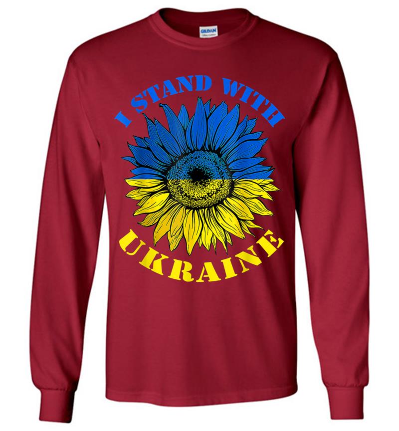 Inktee Store - Support Ukraine Stand I With Ukraine Flag Sunflower Long Sleeve T-Shirt Image