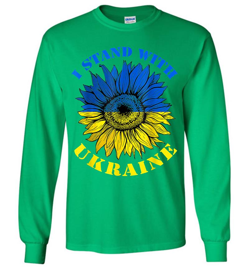 Inktee Store - Support Ukraine Stand I With Ukraine Flag Sunflower Long Sleeve T-Shirt Image