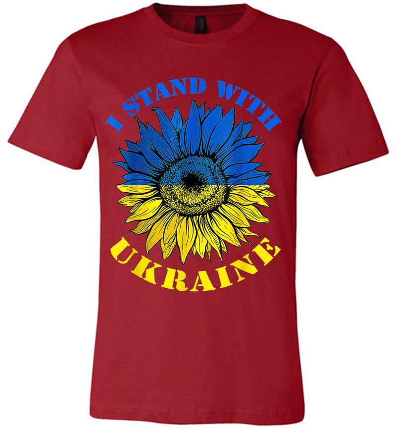 Inktee Store - Support Ukraine Stand I With Ukraine Flag Sunflower Premium T-Shirt Image