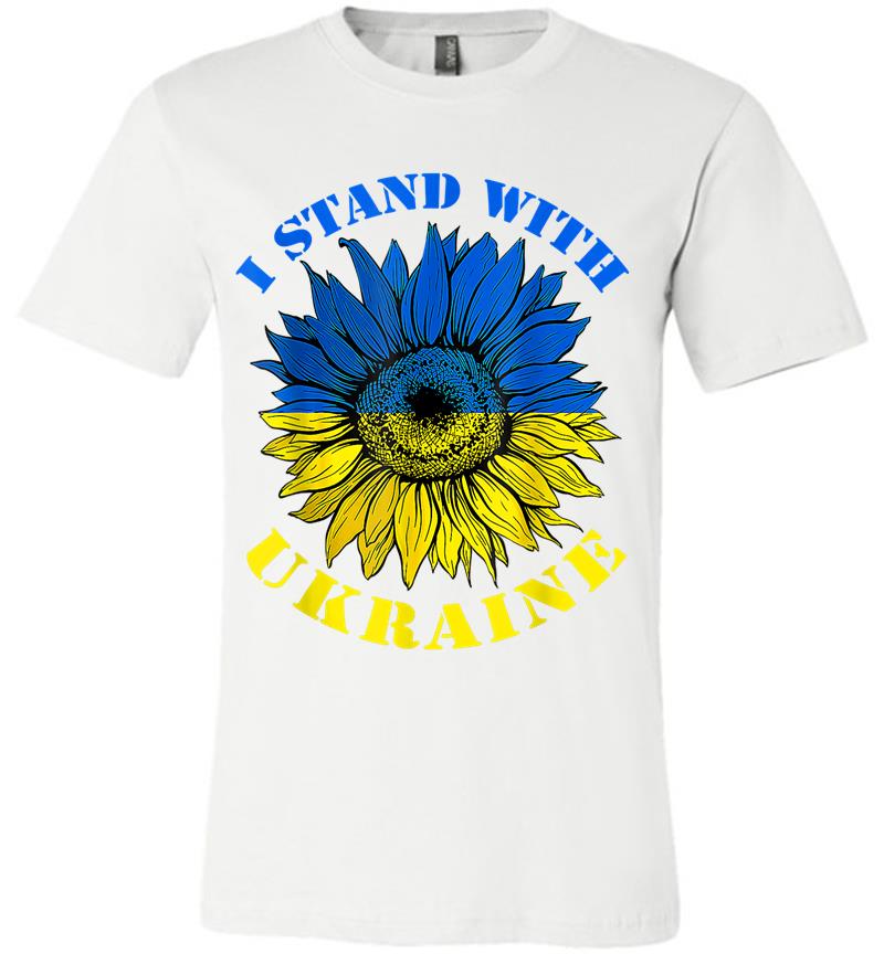 Inktee Store - Support Ukraine Stand I With Ukraine Flag Sunflower Premium T-Shirt Image