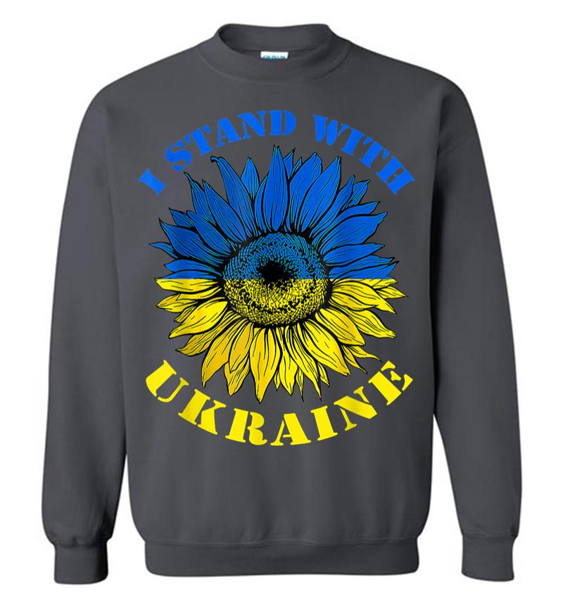 Inktee Store - Support Ukraine Stand I With Ukraine Flag Sunflower Sweatshirt Image