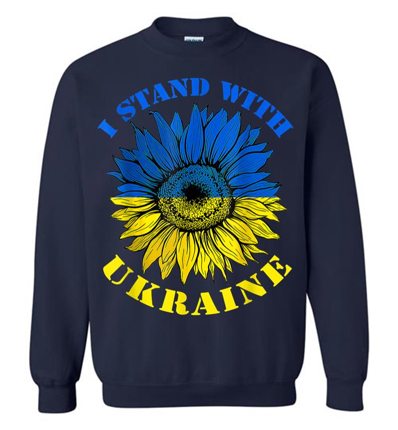 Inktee Store - Support Ukraine Stand I With Ukraine Flag Sunflower Sweatshirt Image