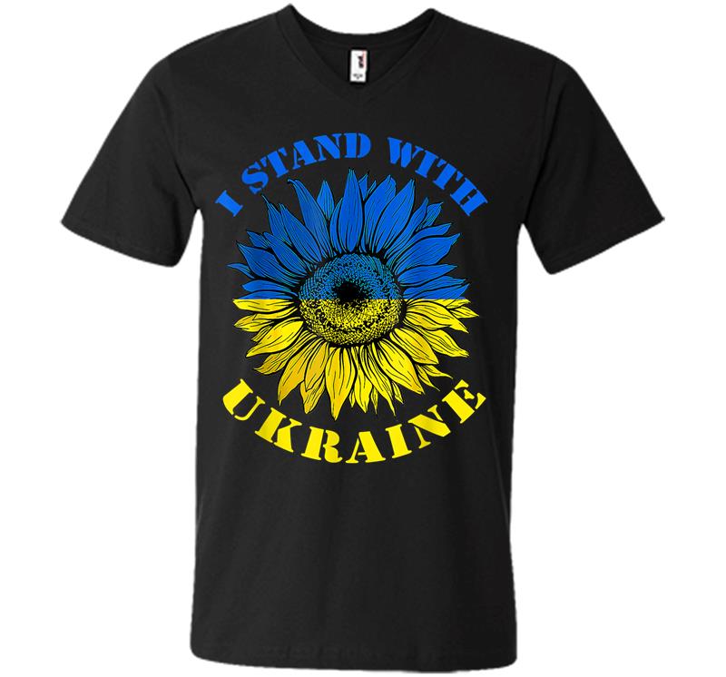 Support Ukraine Stand I With Ukraine Flag Sunflower V-neck T-shirt