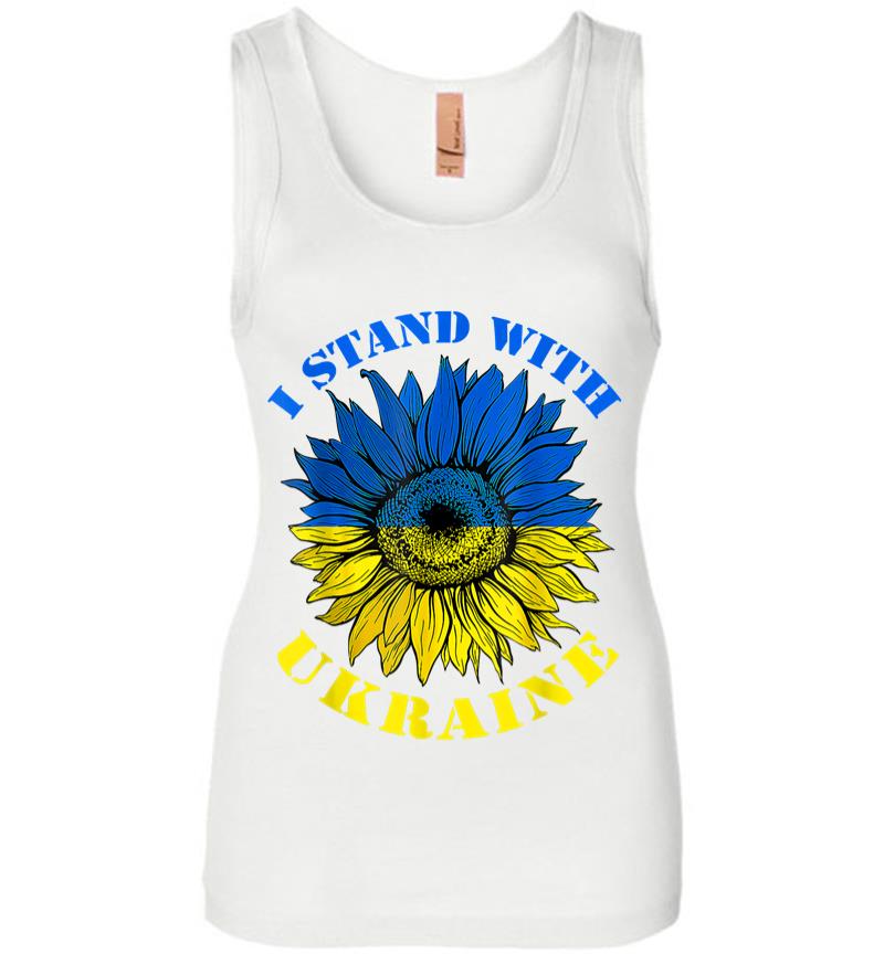 Inktee Store - Support Ukraine Stand I With Ukraine Flag Sunflower Women Jersey Tank Top Image