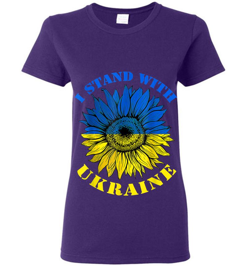 Inktee Store - Support Ukraine Stand I With Ukraine Flag Sunflower Women T-Shirt Image