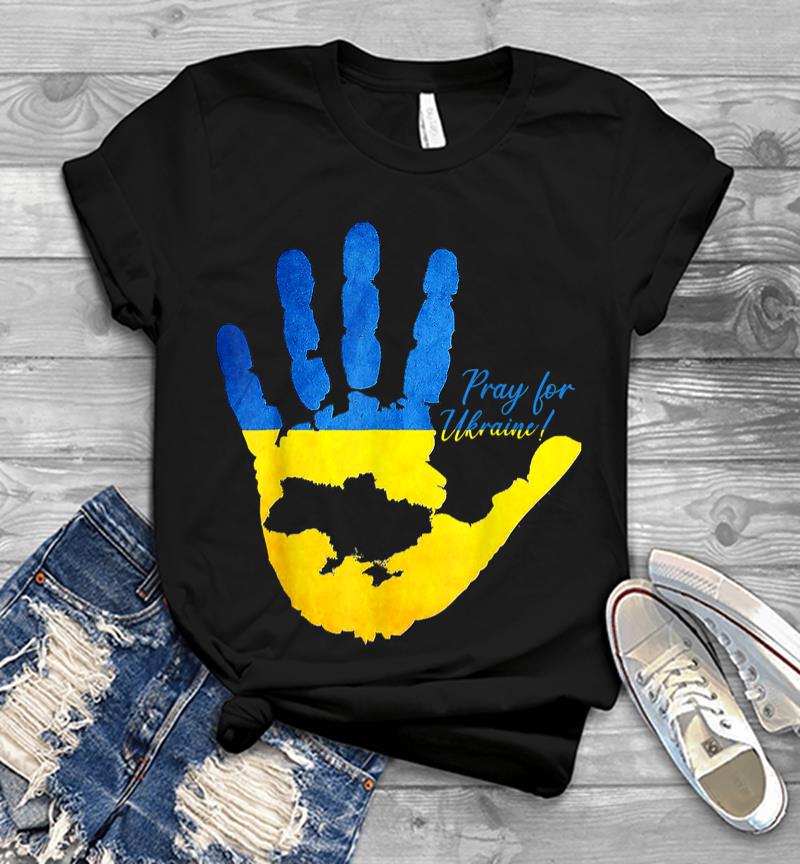 Support Ukrainians Map Pray For Ukraine Ukrainian Flag Pride Men T-shirt
