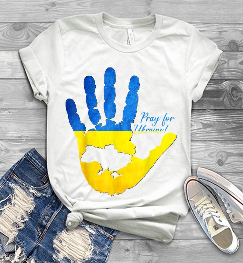 Inktee Store - Support Ukrainians Map Pray For Ukraine Ukrainian Flag Pride Men T-Shirt Image