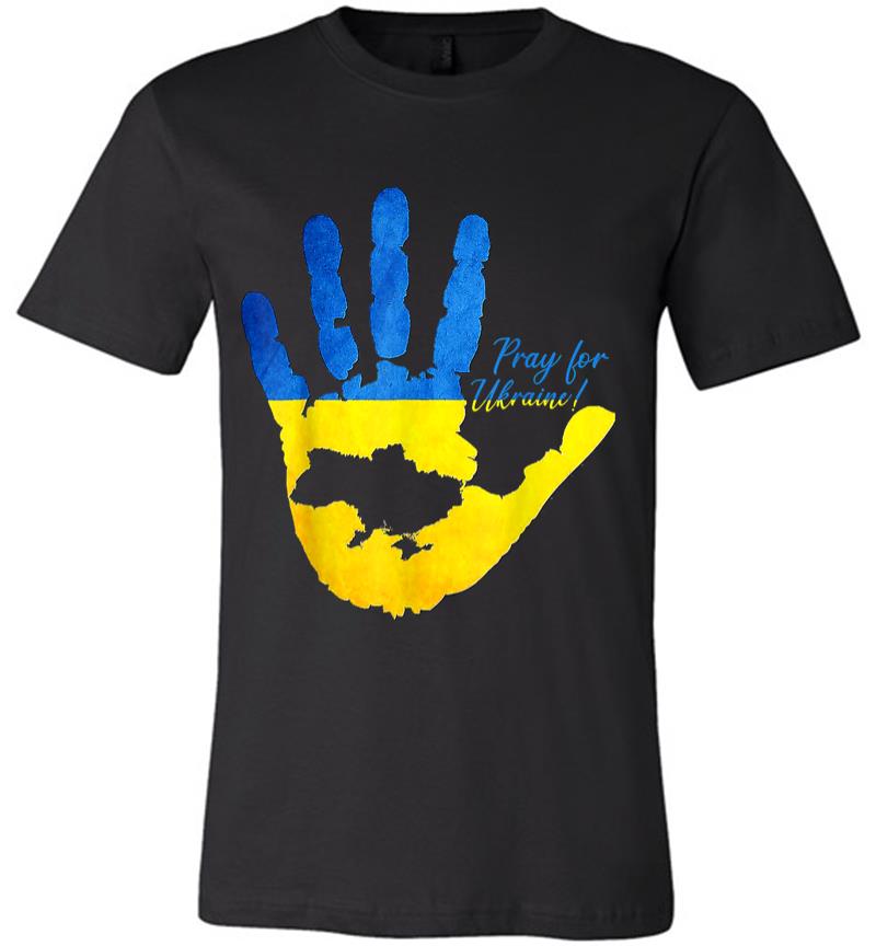 Support Ukrainians Map Pray For Ukraine Ukrainian Flag Pride Premium T-shirt