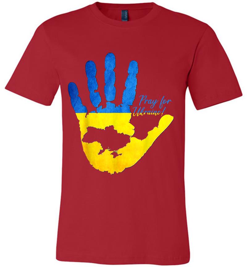 Inktee Store - Support Ukrainians Map Pray For Ukraine Ukrainian Flag Pride Premium T-Shirt Image