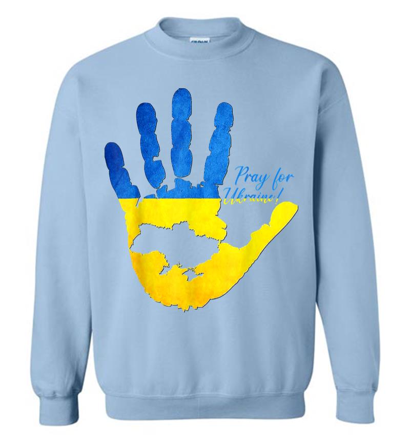 Inktee Store - Support Ukrainians Map Pray For Ukraine Ukrainian Flag Pride Sweatshirt Image