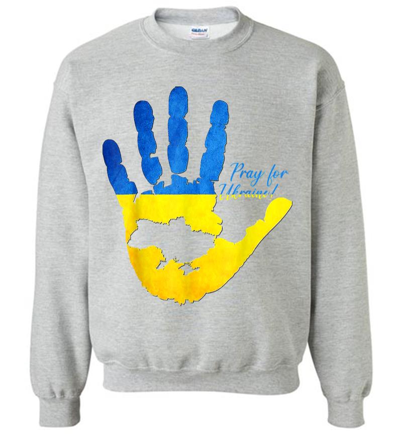 Inktee Store - Support Ukrainians Map Pray For Ukraine Ukrainian Flag Pride Sweatshirt Image