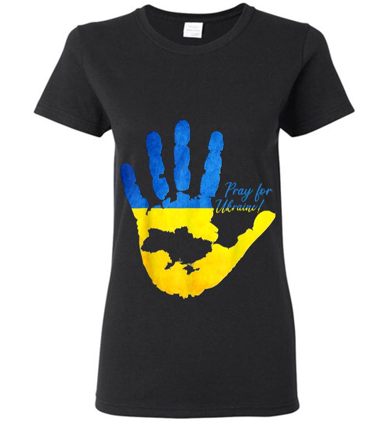 Support Ukrainians Map Pray For Ukraine Ukrainian Flag Pride Women T-shirt