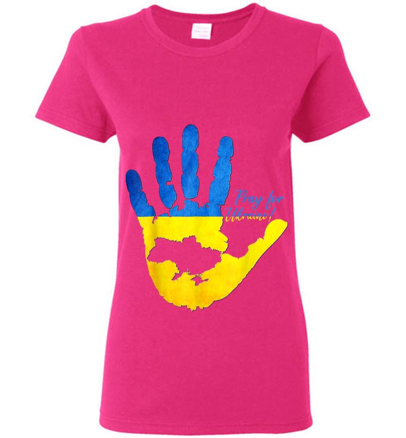 Inktee Store - Support Ukrainians Map Pray For Ukraine Ukrainian Flag Pride Women T-Shirt Image