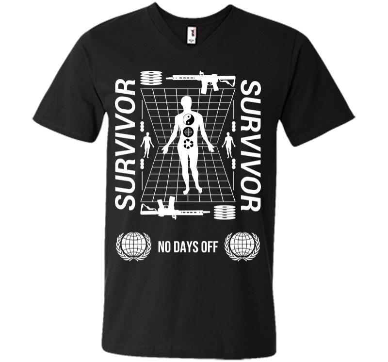 Survivor No Days Off V-neck T-shirt