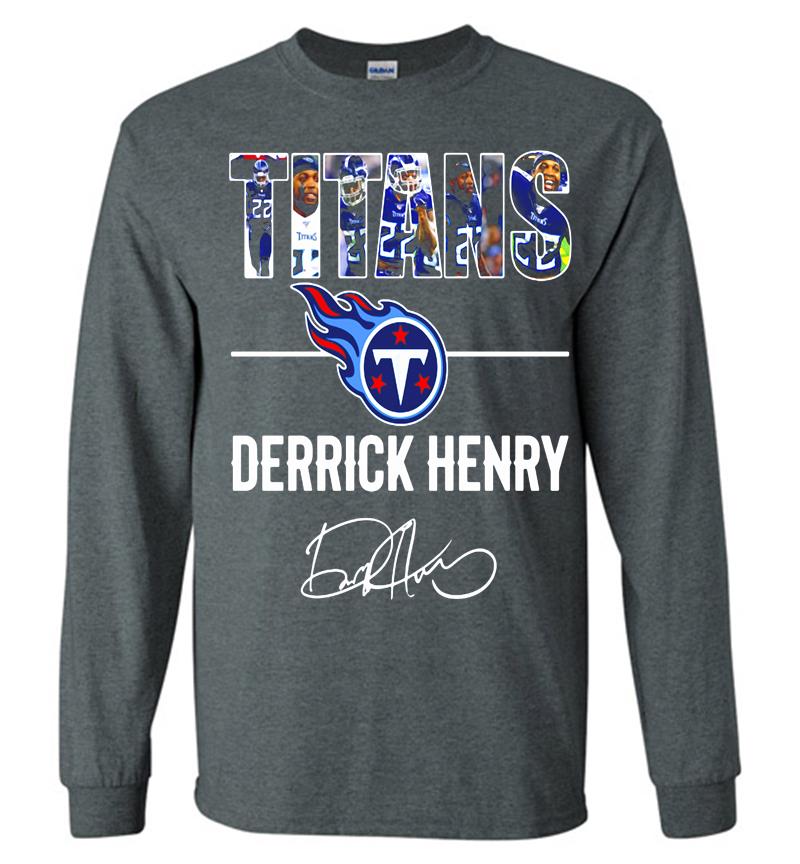 Inktee Store - Tennessee Titans Derrick Henry Signature Long Sleeve T-Shirt Image