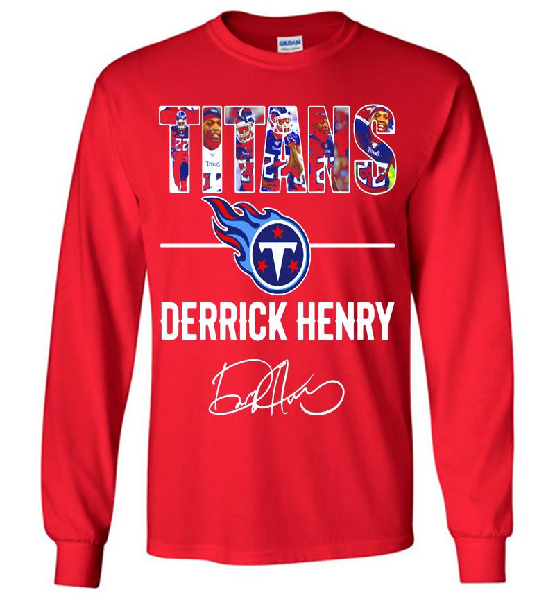 Inktee Store - Tennessee Titans Derrick Henry Signature Long Sleeve T-Shirt Image