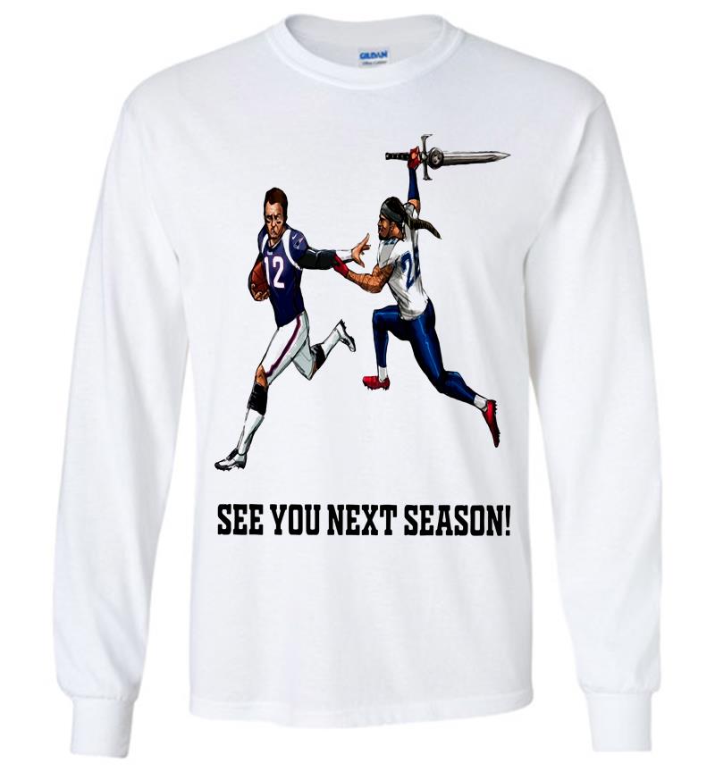 Inktee Store - Tennessee Titans Derrick Henry Vs Tom Brady New England Patriots See You Next Season Long Sleeve T-Shirt Image