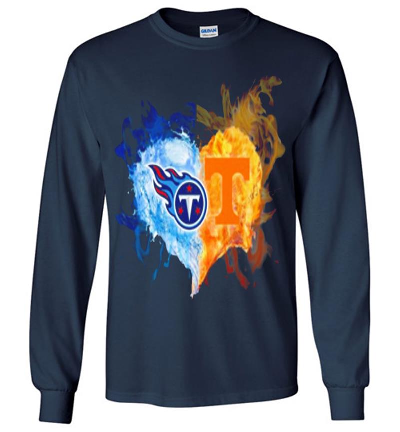 Inktee Store - Tennessee Titans Love Tennessee Volunteers Football Long Sleeve T-Shirt Image