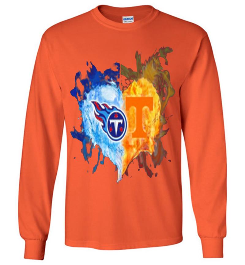 Inktee Store - Tennessee Titans Love Tennessee Volunteers Football Long Sleeve T-Shirt Image