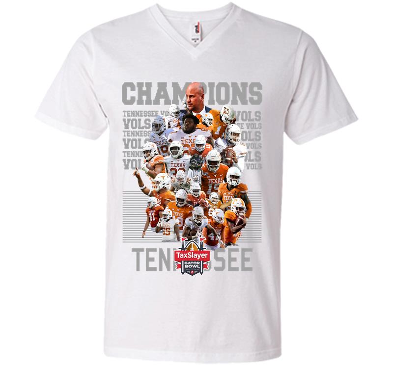 Inktee Store - Tennessee Volunteers Football Champions Taxslayer Gator Bowl V-Neck T-Shirt Image