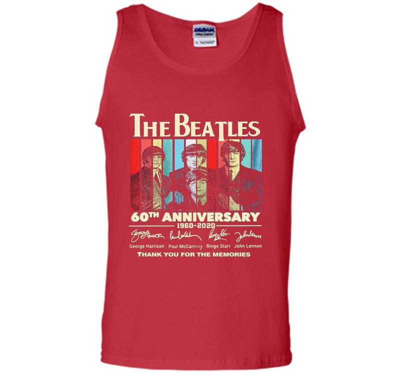 Inktee Store - The Beatles 60Th Anniversary 1960-2020 Signature Thank You For The Memories Mens Tank Top Image