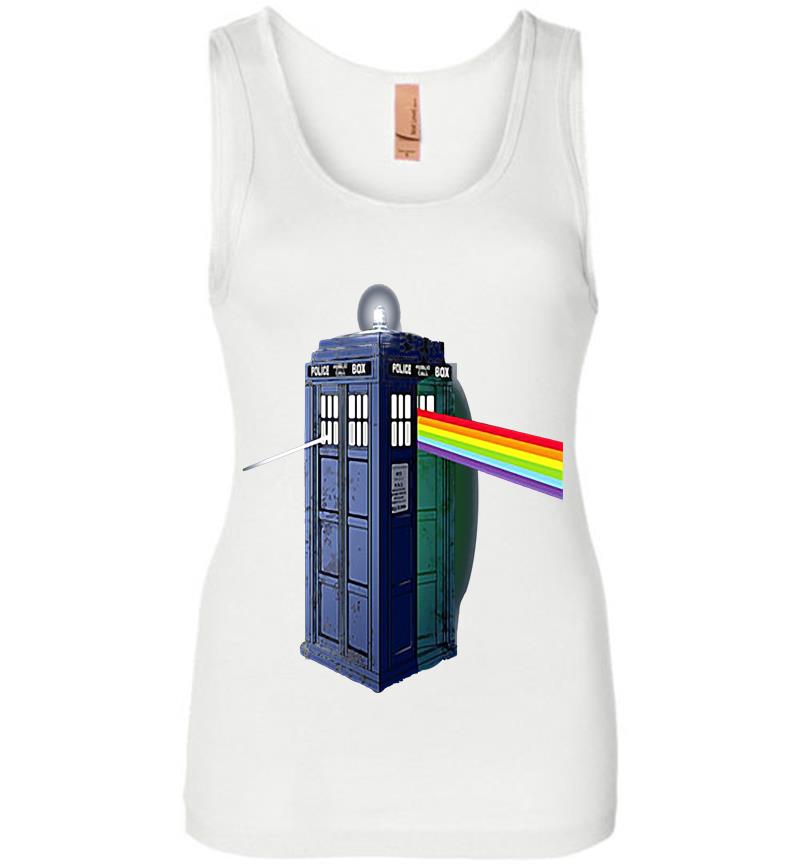 Inktee Store - The Doctor Who Tadis And Pink Floyd Progressive Rock Band Womens Jersey Tank Top Image