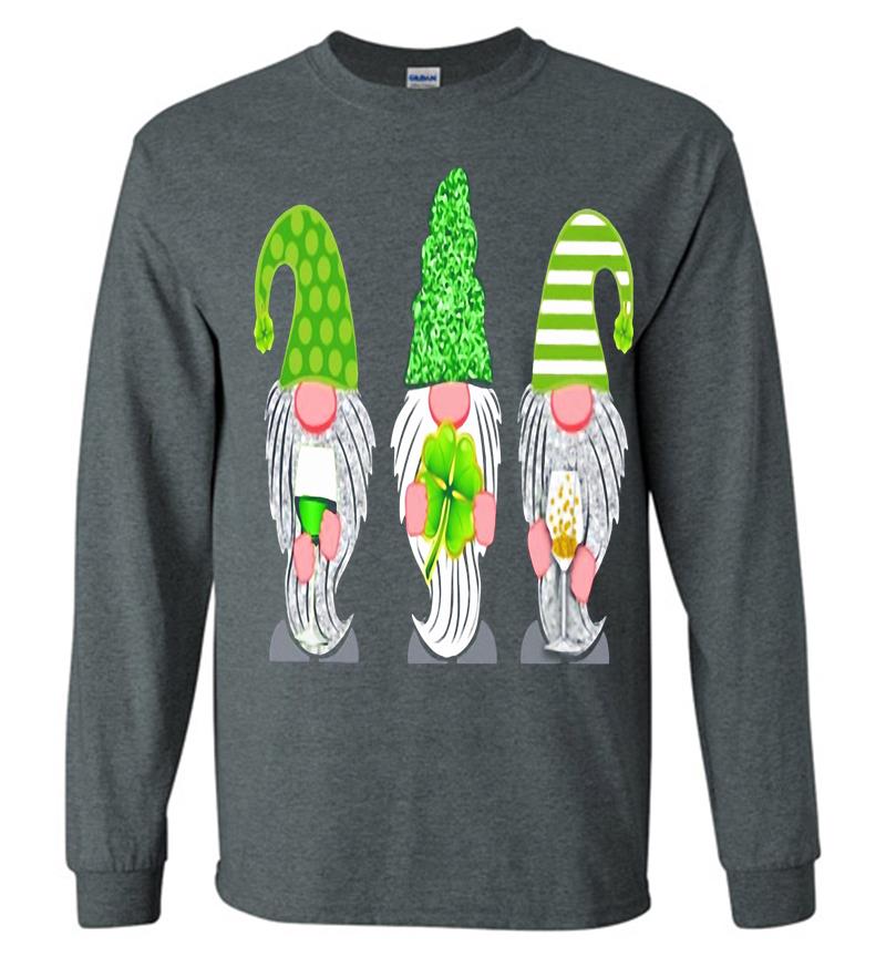 Inktee Store - The Gnome Happy Saint Patricks Day Long Sleeve T-Shirt Image