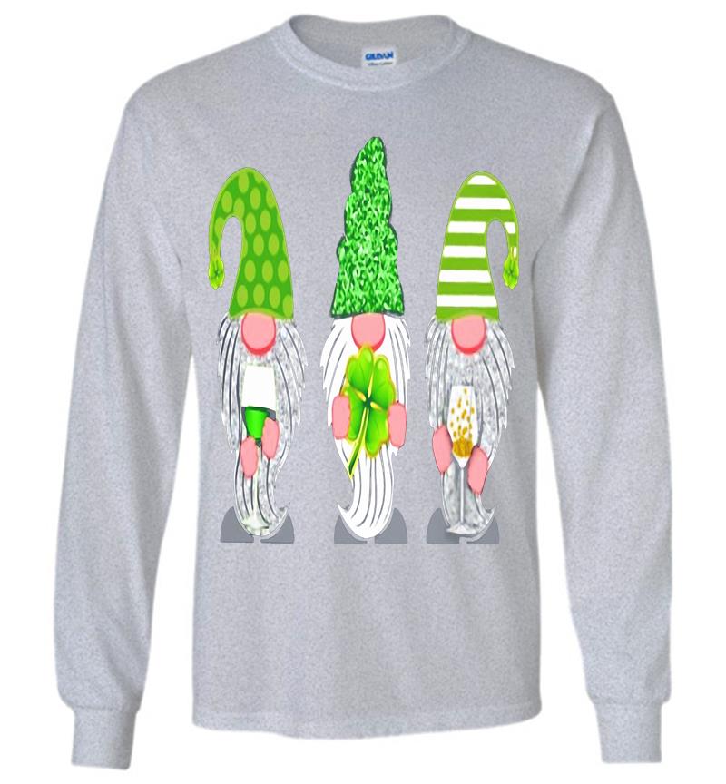 Inktee Store - The Gnome Happy Saint Patricks Day Long Sleeve T-Shirt Image
