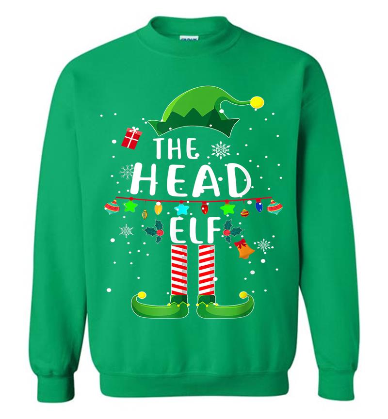 Inktee Store - The Head Elf Matching Family Group Christmas Party Pajama Sweatshirt Image