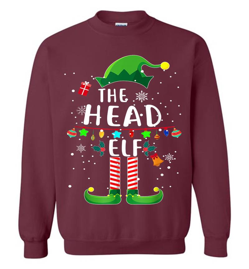 Inktee Store - The Head Elf Matching Family Group Christmas Party Pajama Sweatshirt Image