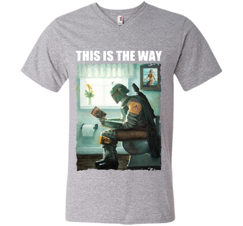 Inktee Store - The Mandalorian Read Harry Potter This Is The Way V-Neck T-Shirt Image