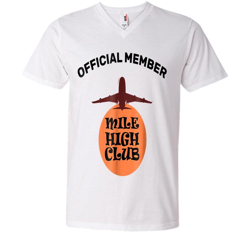 Inktee Store - The Official Member Of The Mile High Club V-Neck T-Shirt Image