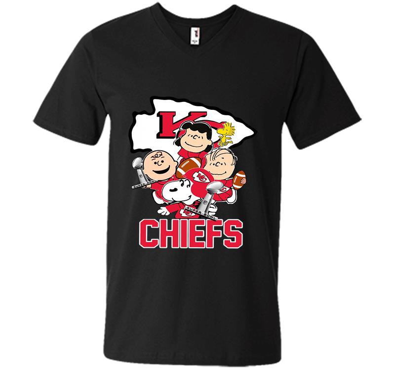 The Peanuts Kansas City Chiefs Super Bowl Champions V-neck T-shirt