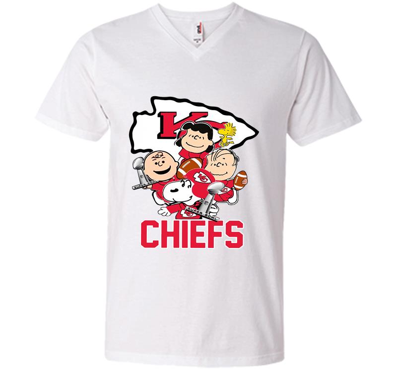 Inktee Store - The Peanuts Kansas City Chiefs Super Bowl Champions V-Neck T-Shirt Image