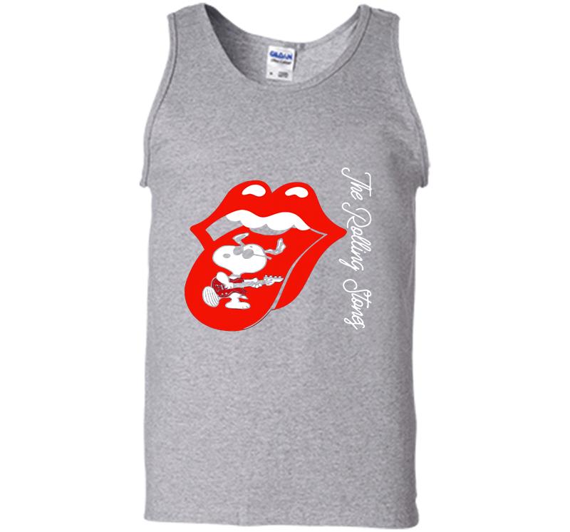 Inktee Store - The Rolling Stones And Snoopy Guitar Mens Tank Top Image