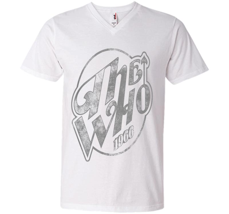 Inktee Store - The Who Official Vintage Faded Logo 1966 V-Neck T-Shirt Image