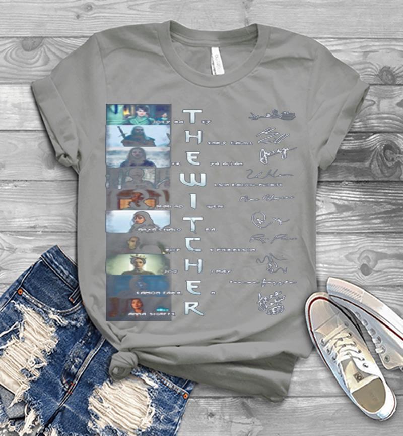 Inktee Store - The Witcher Characters Signature Mens T-Shirt Image