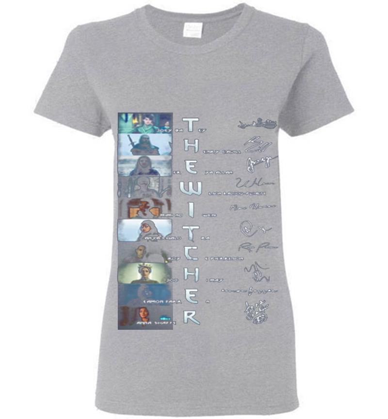 Inktee Store - The Witcher Characters Signature Womens T-Shirt Image