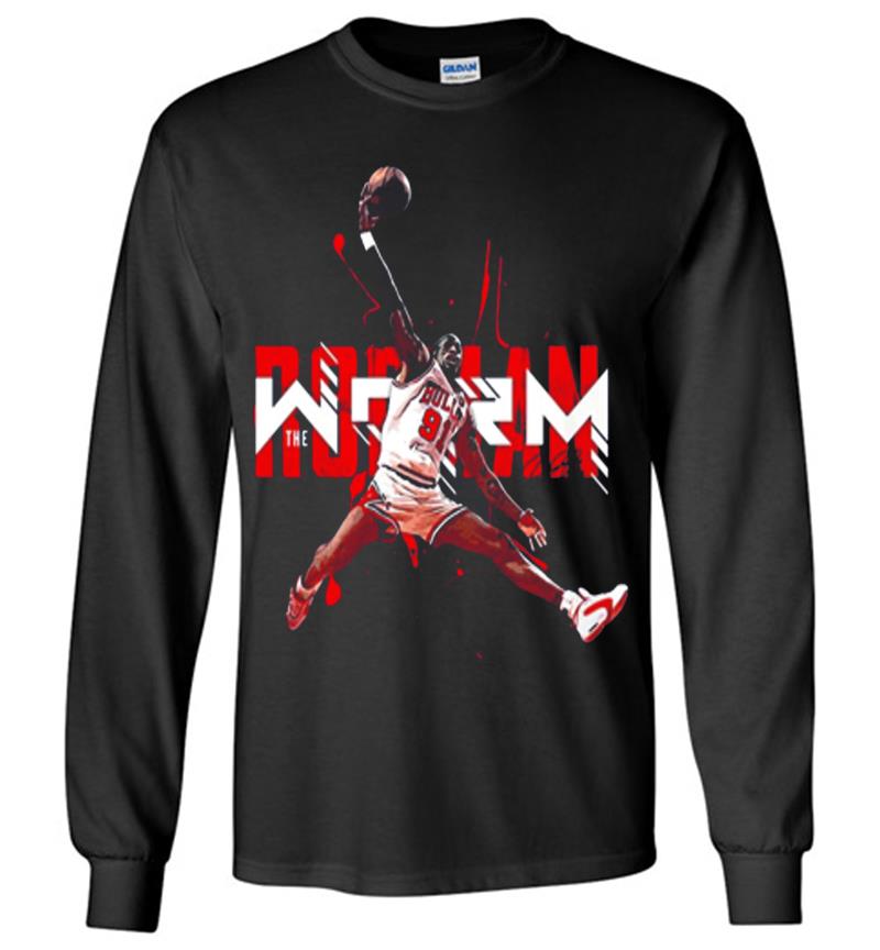 The Worm Dennis Rodman Chicago Bulls Long Sleeve T-shirt