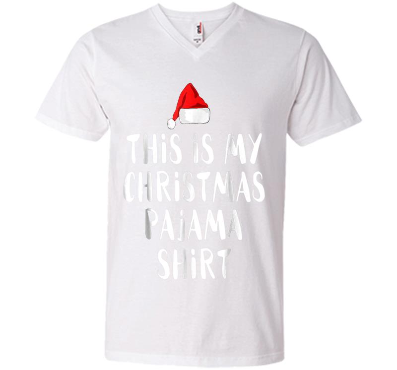 Inktee Store - This Is My Christmas Pajama Funny Christmas V-Neck T-Shirt Image