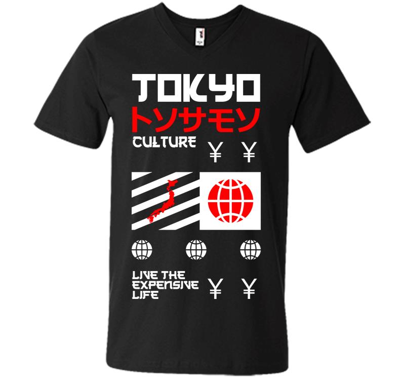 Tokyo Culture Live the Expensive Life V-neck T-shirt