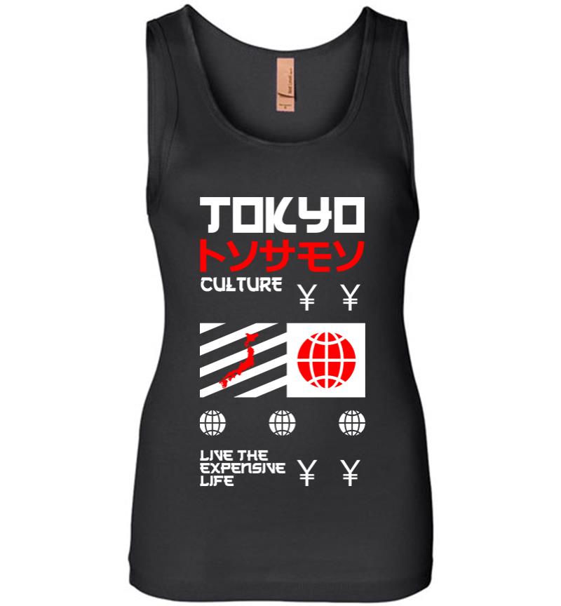 Tokyo Culture Live the Expensive Life Women Jersey Tank Top